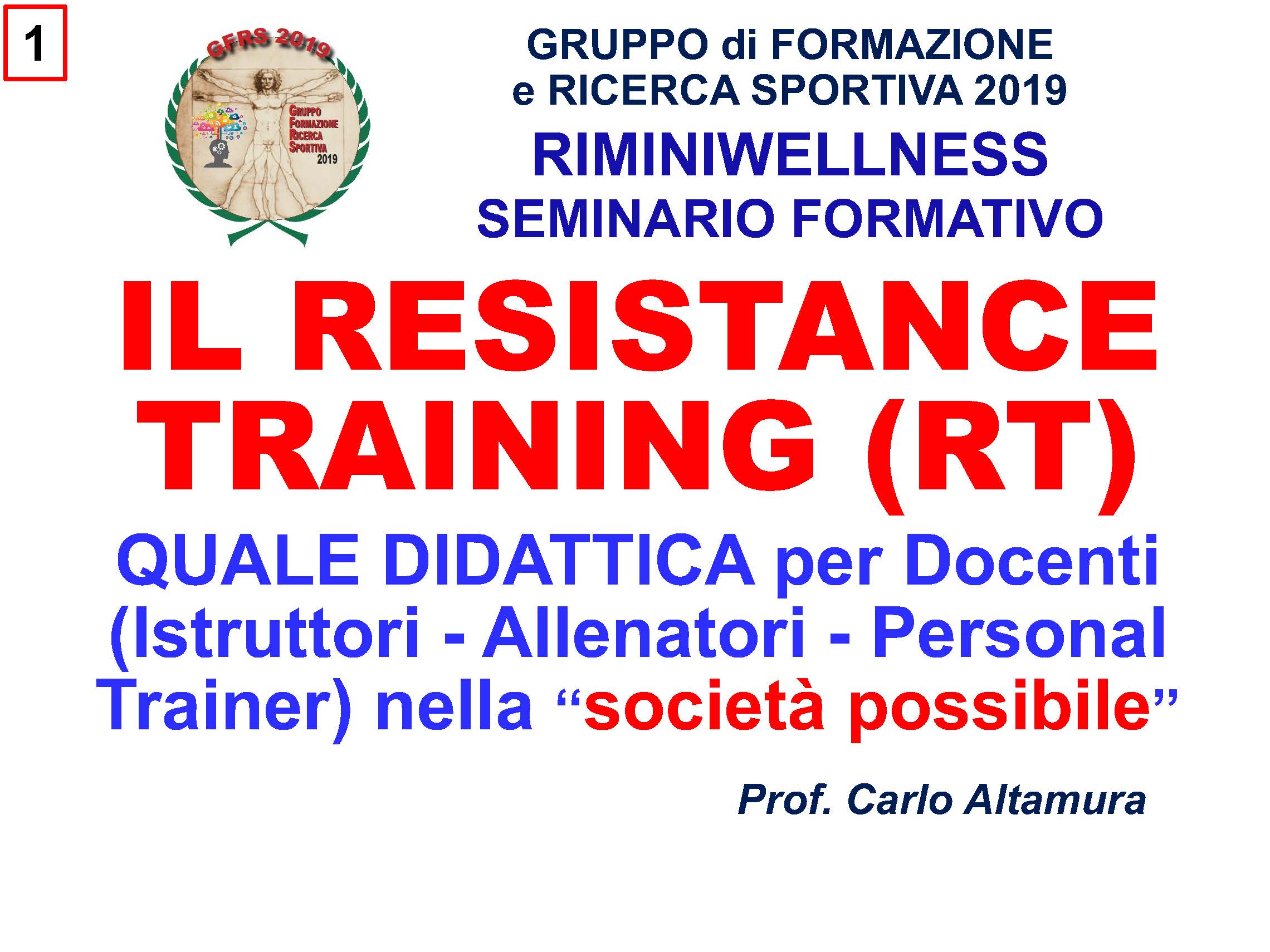 Il resistence training Didattica RiminiWellness 2019